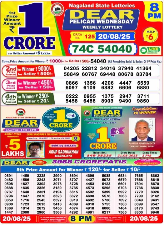 1 PM Lottery Result